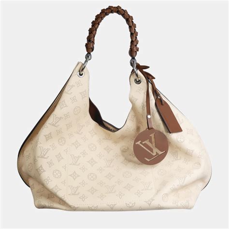 louis vuitton bags cream|Louis Vuitton mahina hobo bag.